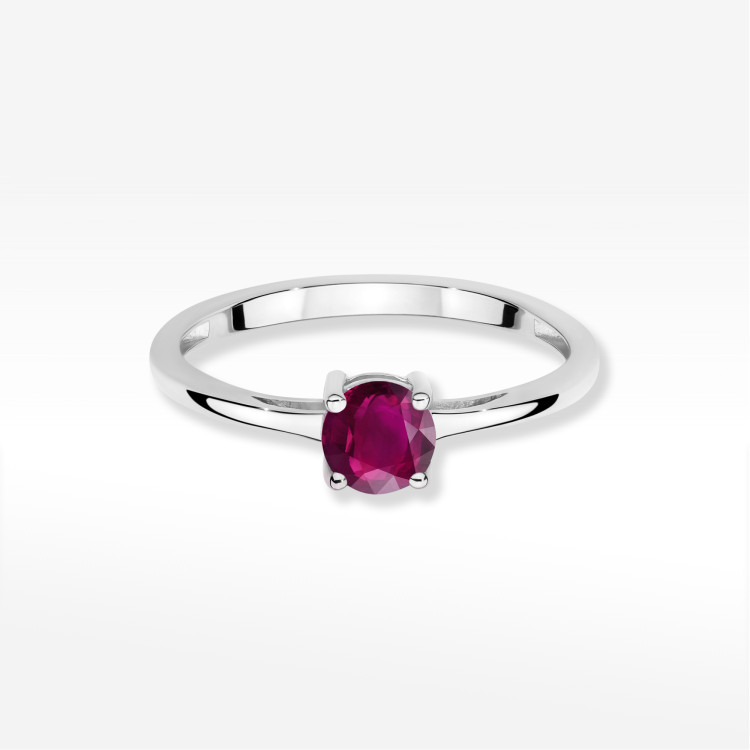 Pierścionek W0656 Rodolit 0,60ct białe złoto