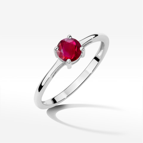 Pierścionek W0656 Rubin 0,60ct białe złoto