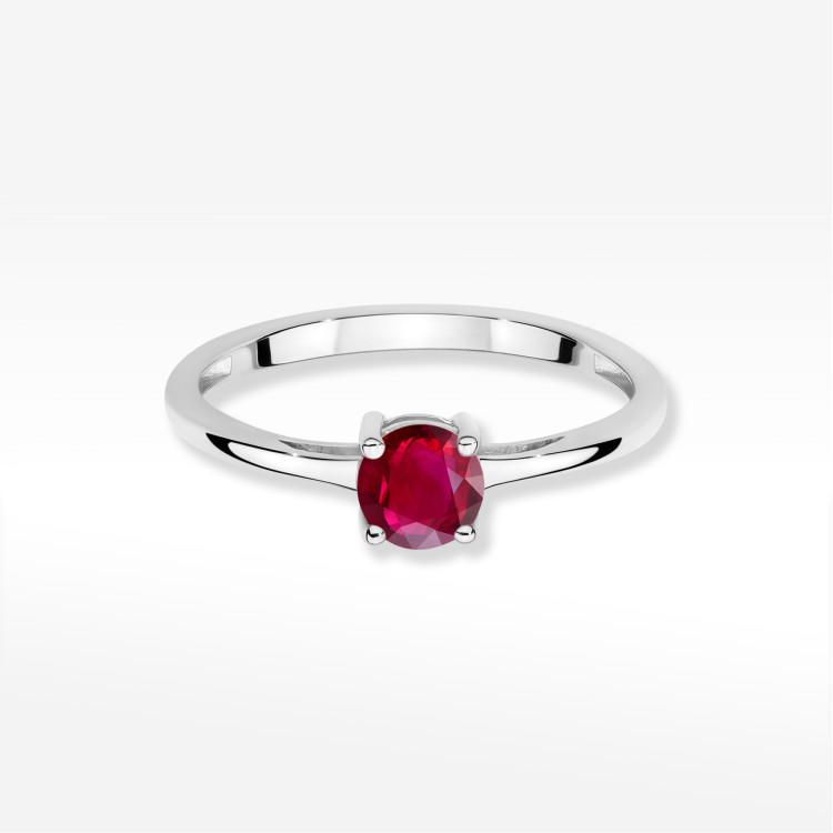 Pierścionek W0656 Rubin 0,60ct białe złoto