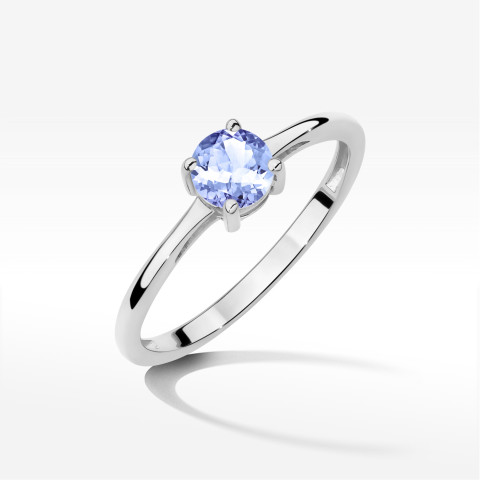 Pierścionek W0656 Tanzanit 0,50ct białe złoto