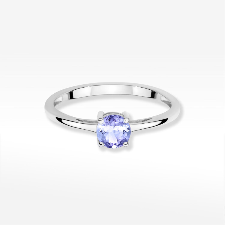 Pierścionek W0656 Tanzanit 0,50ct białe złoto