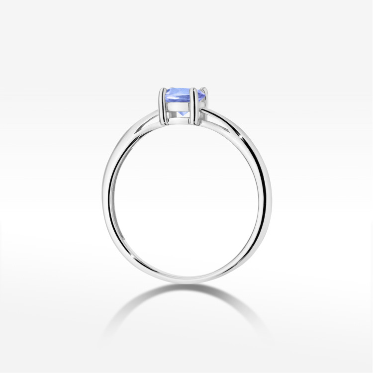 Pierścionek W0656 Tanzanit 0,50ct białe złoto