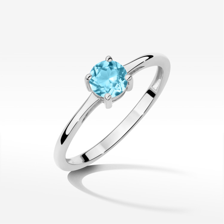 Pierścionek W0656 Topaz Swiss 0,50ct białe złoto