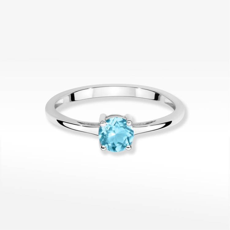 Pierścionek W0656 Topaz Swiss 0,50ct białe złoto