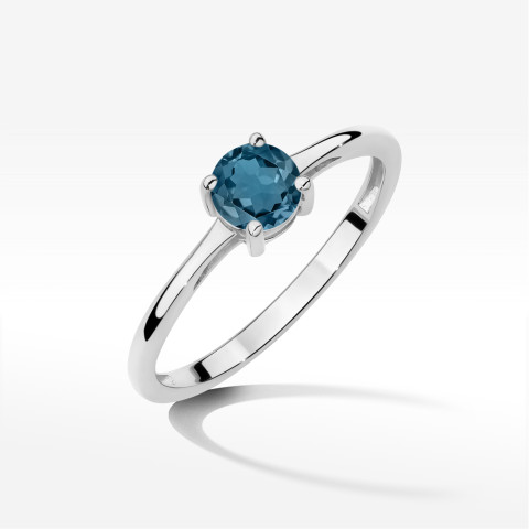Pierścionek W0656 Topaz London Blue 0,50ct białe złoto