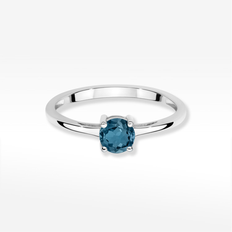 Pierścionek W0656 Topaz London Blue 0,50ct białe złoto
