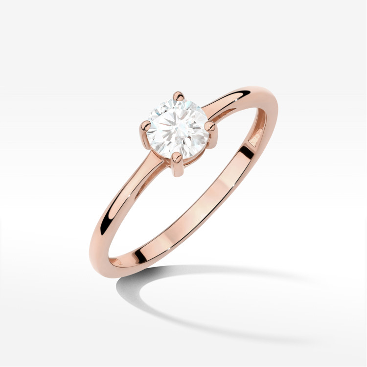 Pierścionek W0656 Diament Laboratoryjny 0,50ct różowe złoto