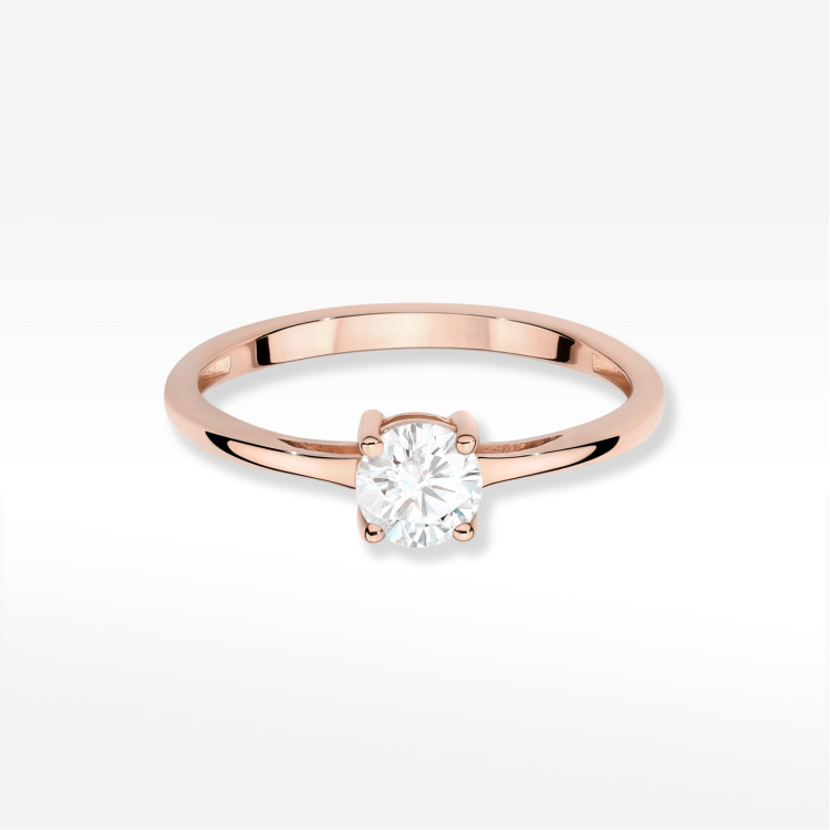 Pierścionek W0656 Diament Laboratoryjny 0,50ct różowe złoto