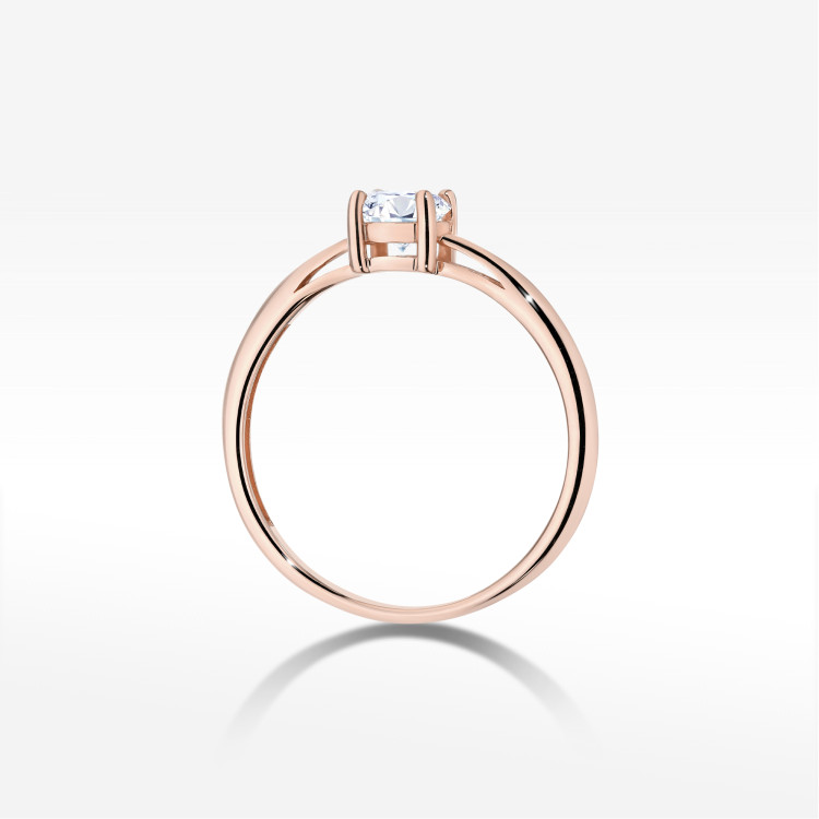 Pierścionek W0656 Diament Laboratoryjny 0,50ct różowe złoto