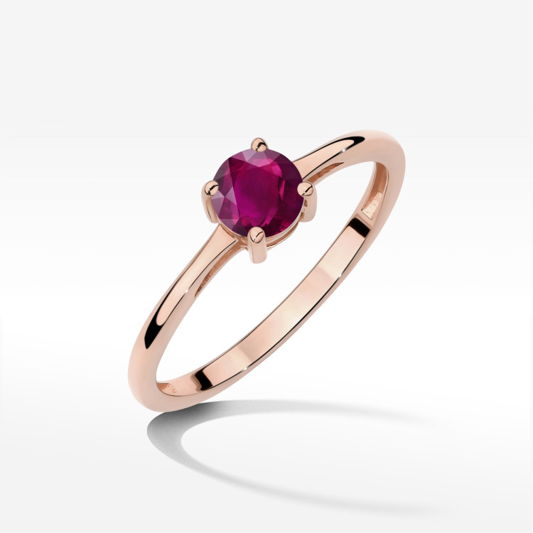 Pierścionek W0656 Rodolit 0,60ct różowe złoto