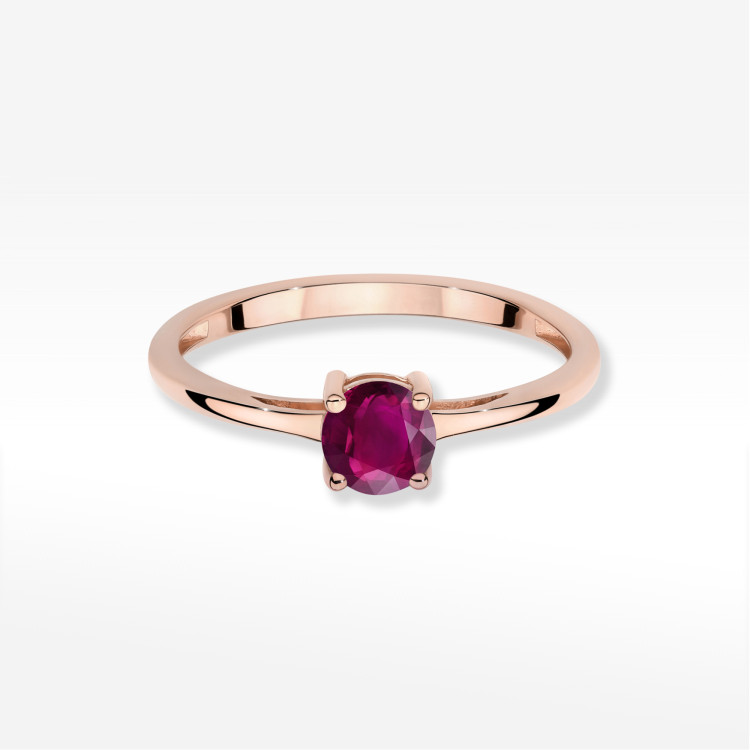 Pierścionek W0656 Rodolit 0,60ct różowe złoto