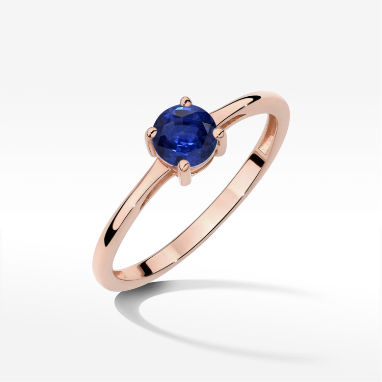 Pierścionek W0656 Szafir 0,50ct różowe złoto
