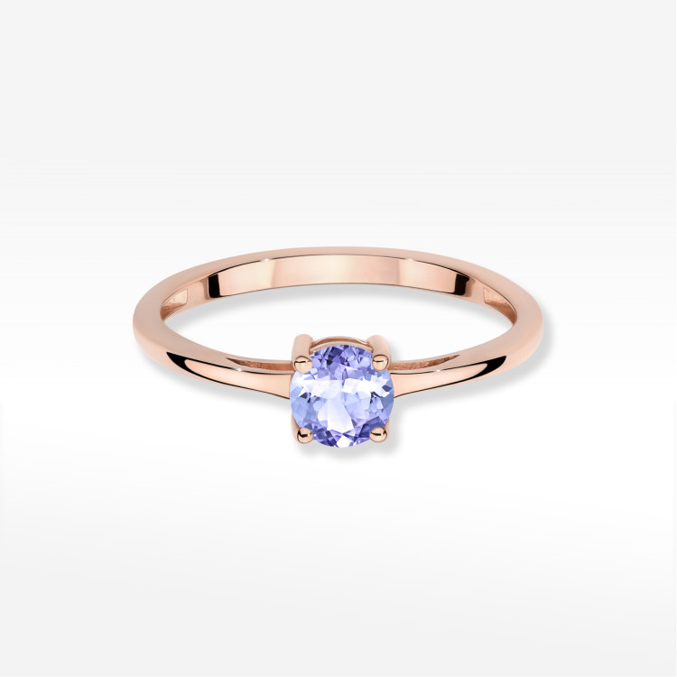 Pierścionek W0656 Tanzanit 0,50ct różowe złoto