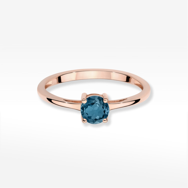 Pierścionek W0656 Topaz London Blue 0,50ct różowe złoto