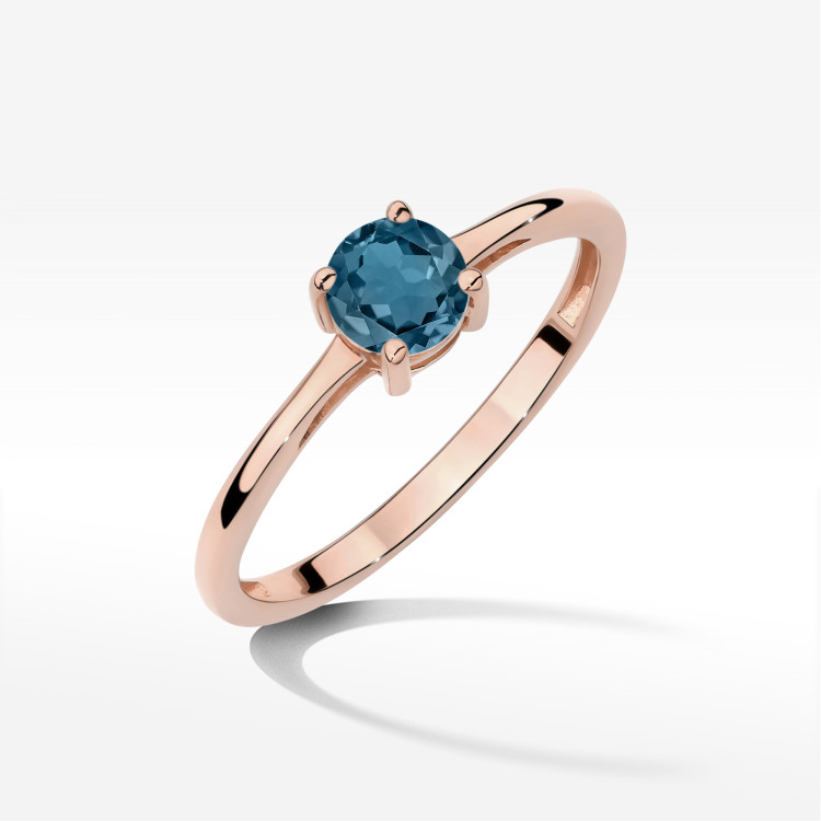 Pierścionek W0656 Topaz London Blue 0,50ct różowe złoto
