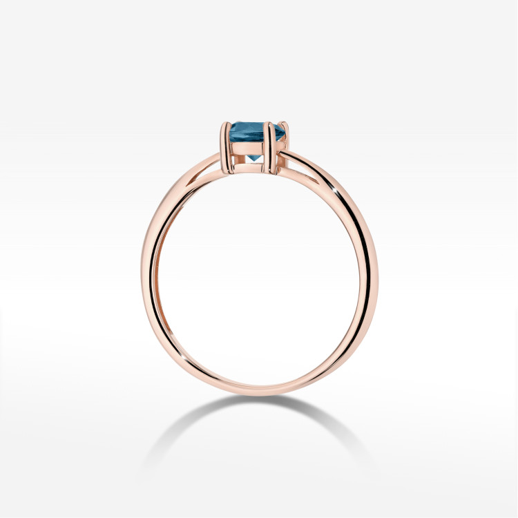 Pierścionek W0656 Topaz London Blue 0,50ct różowe złoto