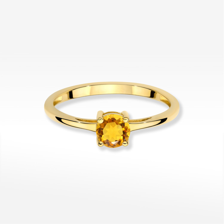 Pierścionek W0656 Cytryn 0,50ct żółte złoto
