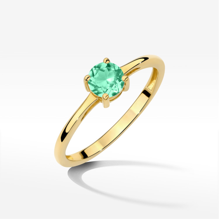 Pierścionek W0656 Szmaragd 0,50ct żółte złoto