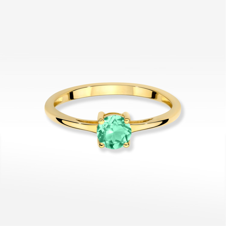 Pierścionek W0656 Szmaragd 0,50ct żółte złoto