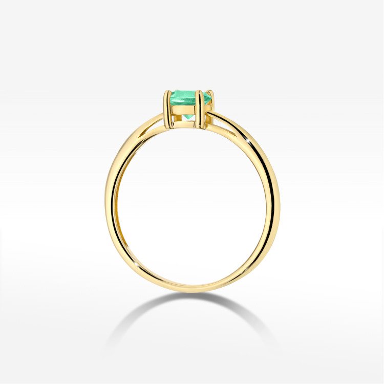 Pierścionek W0656 Szmaragd 0,50ct żółte złoto