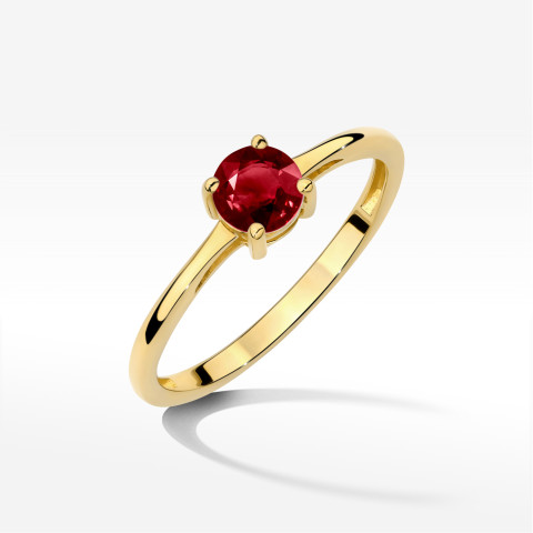 Pierścionek W0656 Granat 0,60ct żółte złoto