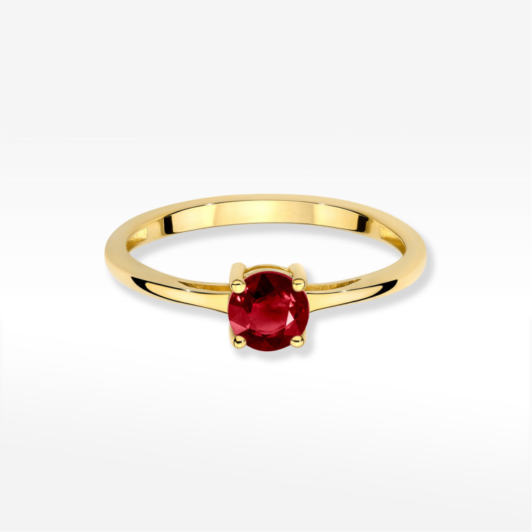 Pierścionek W0656 Granat 0,60ct żółte złoto