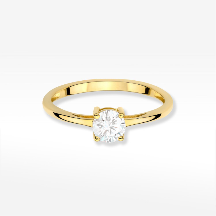 Pierścionek W0656 Diament Laboratoryjny 0,50ct żółte złoto