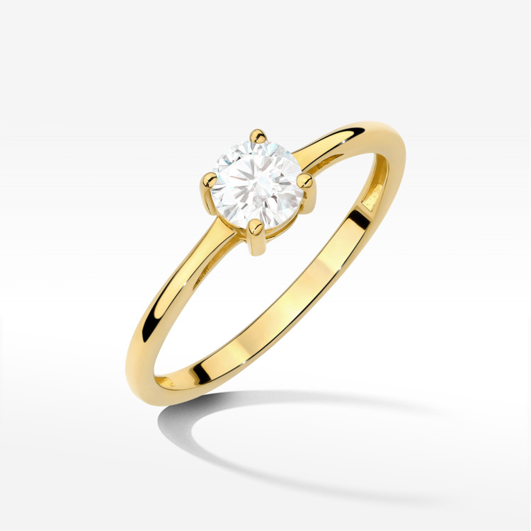 Pierścionek W0656 Diament Laboratoryjny 0,50ct żółte złoto