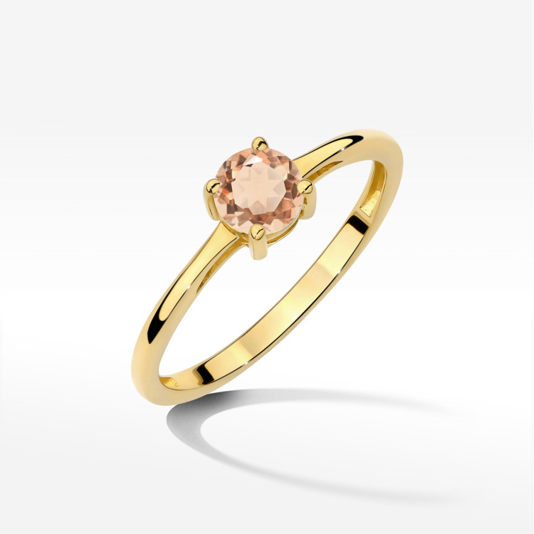 Pierścionek W0656 Morganit 0,40ct żółte złoto