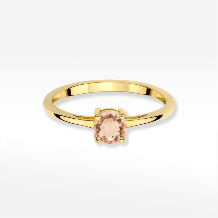 Pierścionek W0656 Morganit 0,40ct żółte złoto