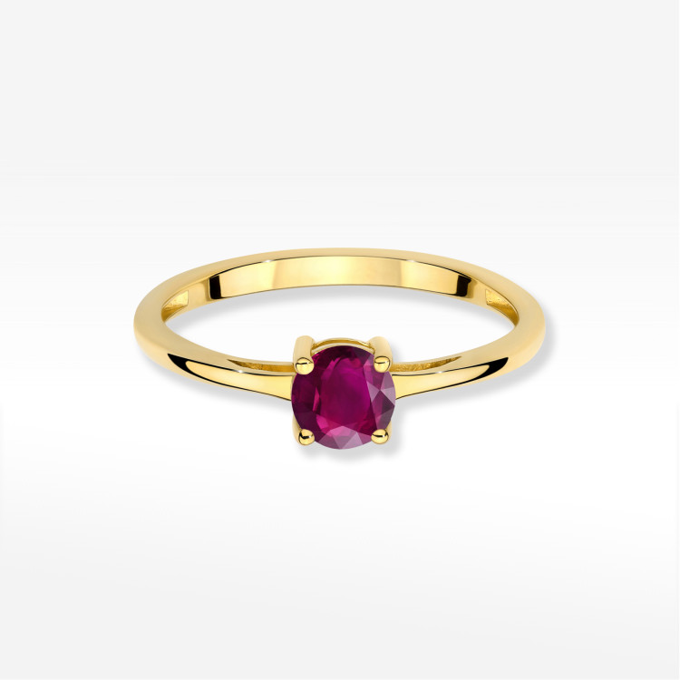 Pierścionek W0656 Rodolit 0,60ct żółte złoto