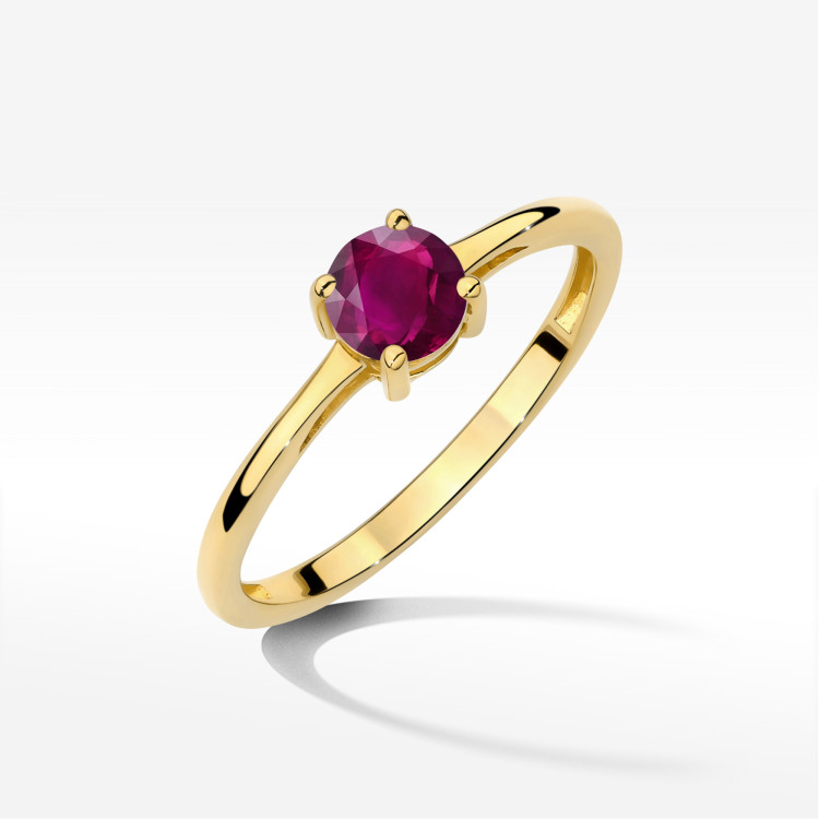 Pierścionek W0656 Rodolit 0,60ct żółte złoto