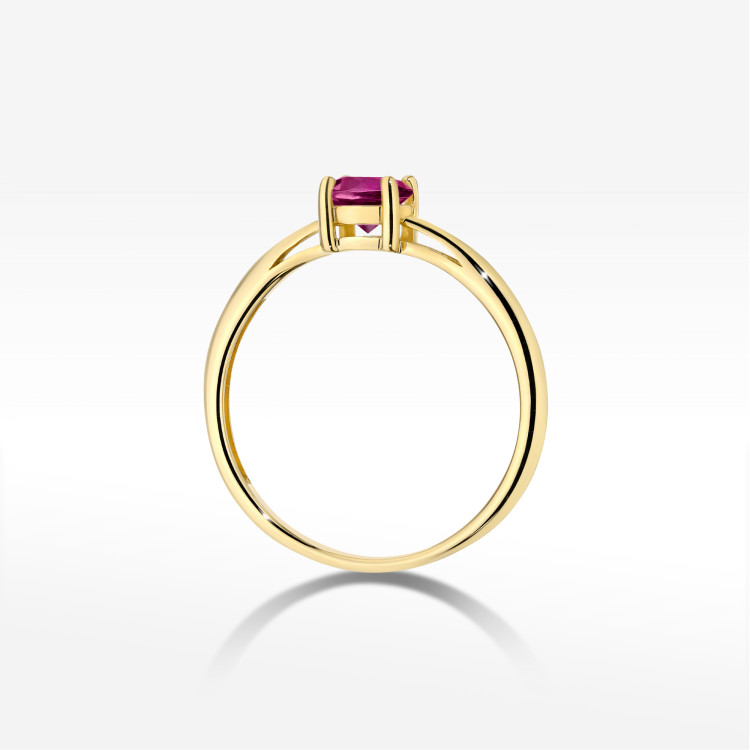 Pierścionek W0656 Rodolit 0,60ct żółte złoto