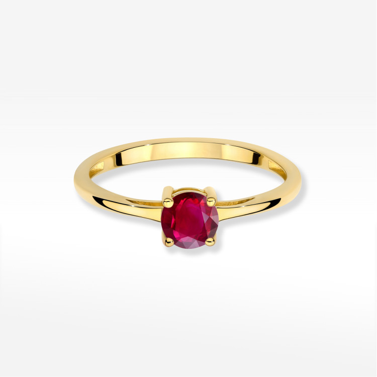 Pierścionek W0656 Rubin 0,60ct żółte złoto