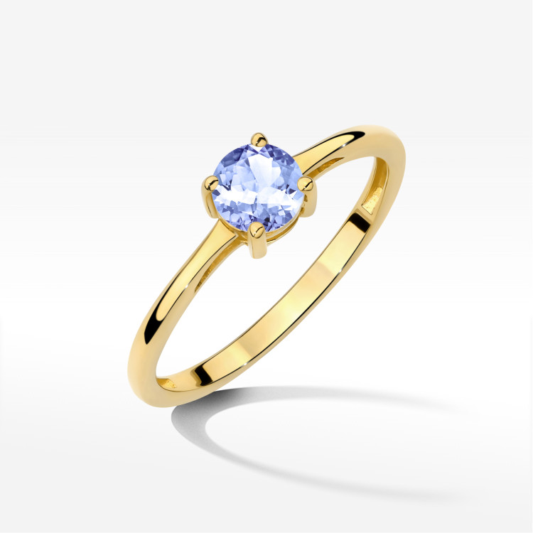 Pierścionek W0656 Tanzanit 0,50ct żółte złoto