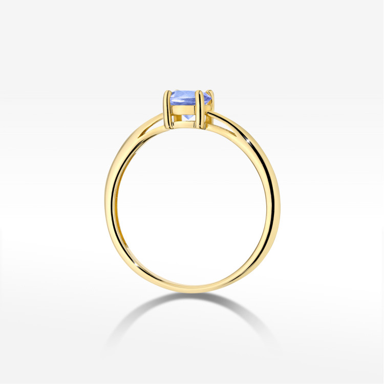 Pierścionek W0656 Tanzanit 0,50ct żółte złoto