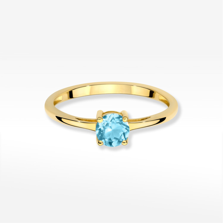 Pierścionek W0656 Topaz Swiss 0,50ct żółte złoto