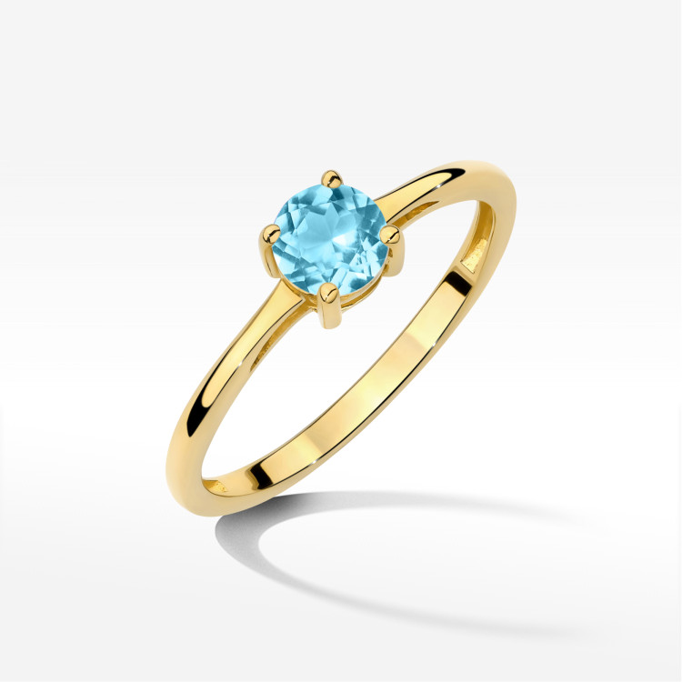 Pierścionek W0656 Topaz Swiss 0,50ct żółte złoto