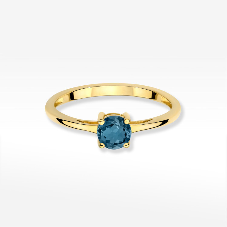 Pierścionek W0656 Topaz London Blue 0,50ct żółte złoto