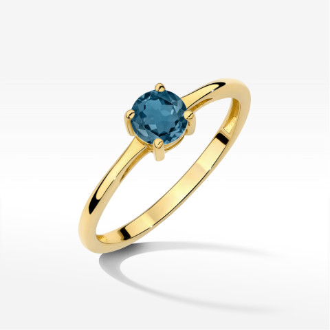 Pierścionek W0656 Topaz London Blue 0,50ct żółte złoto