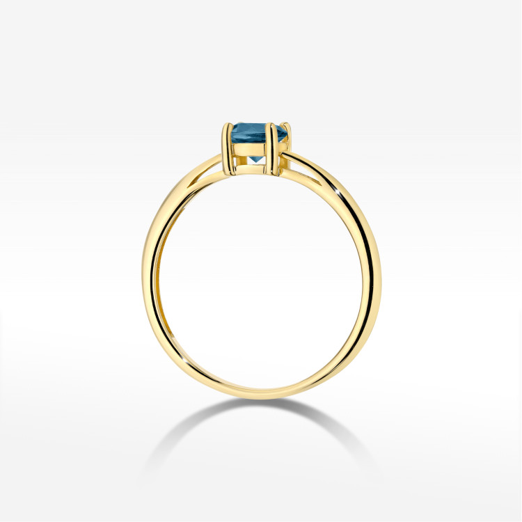 Pierścionek W0656 Topaz London Blue 0,50ct żółte złoto