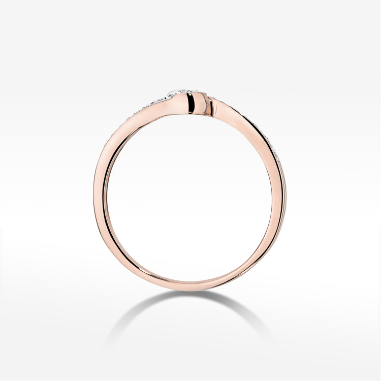 Pierścionek Diament 0,16ct różowe złoto W0658
