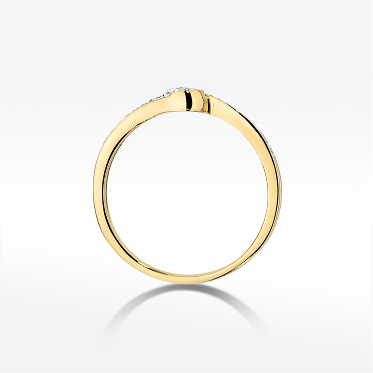 Pierścionek Diament 0,16ct żółte złoto W0658