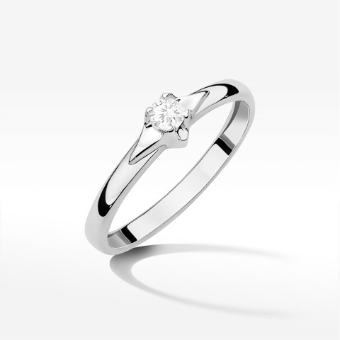 Pierścionek z diamentami 0,15ct białe złoto W0666