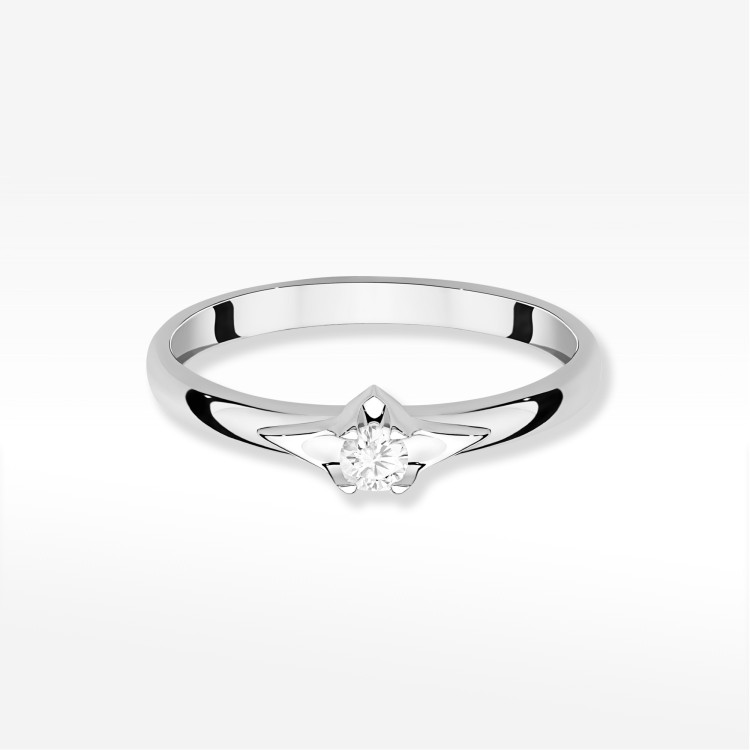 Pierścionek z diamentami 0,15ct białe złoto W0666
