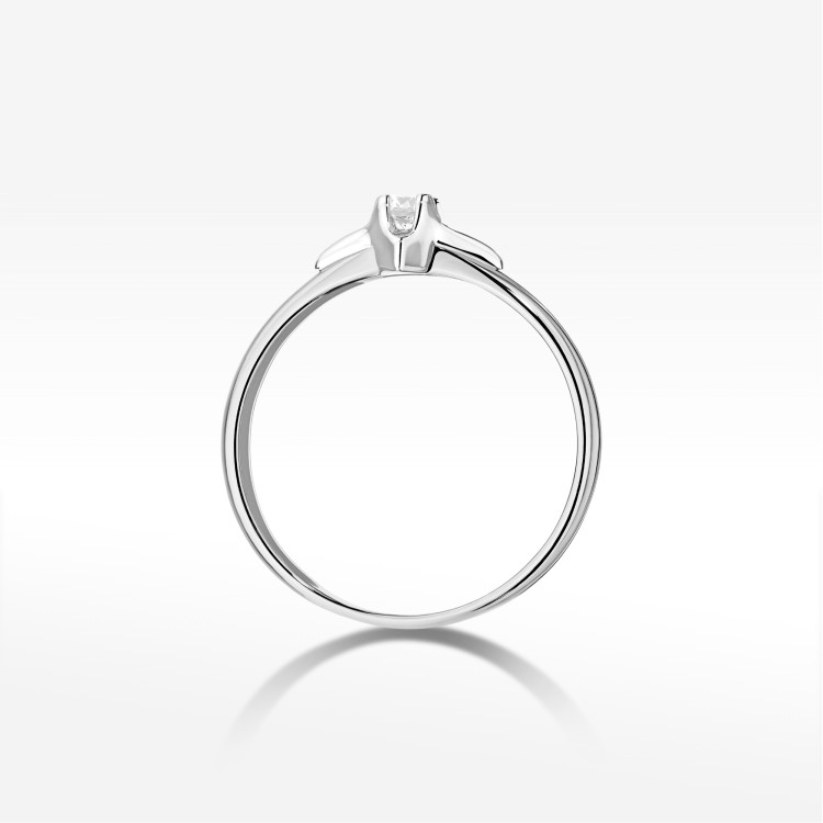Pierścionek z diamentami 0,15ct białe złoto W0666