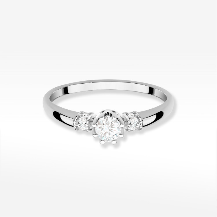 Pierścionek z diamentami 0,32ct białe złoto W0667