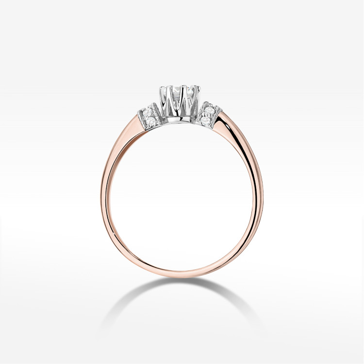 Pierścionek z diamentami 0,32ct różowe złoto W0667