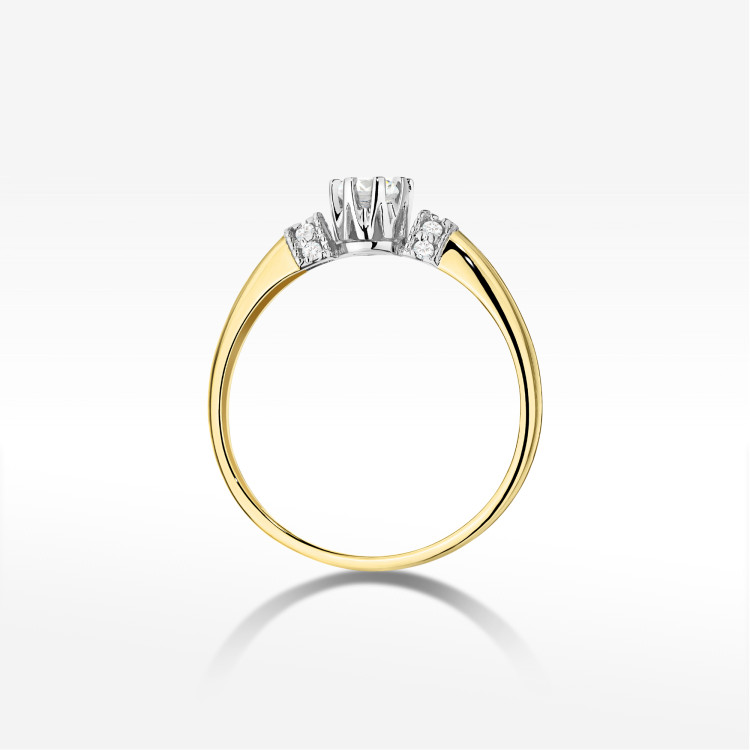 Pierścionek z diamentami 0,32ct żółte złoto W0667