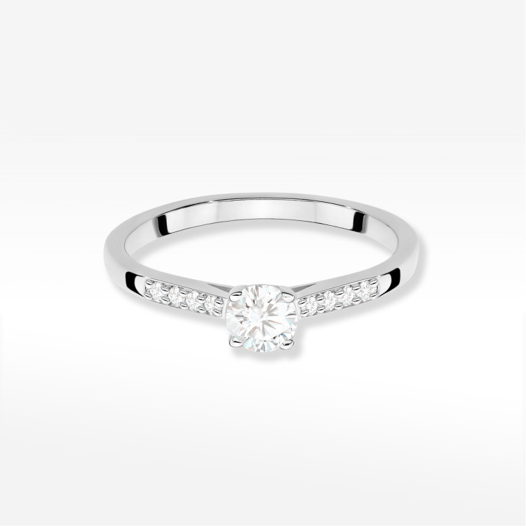 Pierścionek z diamentami 0,32ct białe złoto W0668